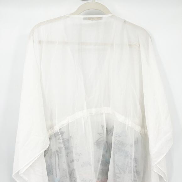 AMEN Womens Cotton Silk Sequin Artsy Floral Tropical Swim Coverup Top Size 42 M - Picture 8 of 9